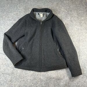 Carbon 2 Cobalt Sweater Mens Small Knit Full Zip Cotton Charcoal Gray Pockets